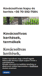 Mobile Screenshot of kovacsoltvaskerites.com